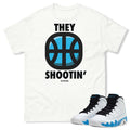 Retro 9 Powder Blue "They Shootin'" Shirt