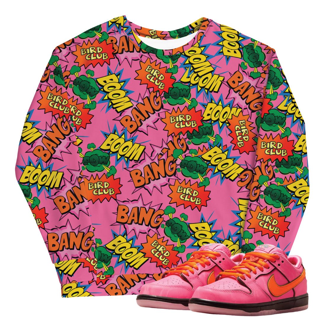 Power Puff SB Comic Boom Blossom Sweatshirt - Sneaker Tees to match Air Jordan Sneakers