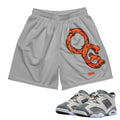 RETRO 6 LOW PSG "CEMENT GREY" OG Bones MESH SHORTS - Sneaker Tees to match Air Jordan Sneakers