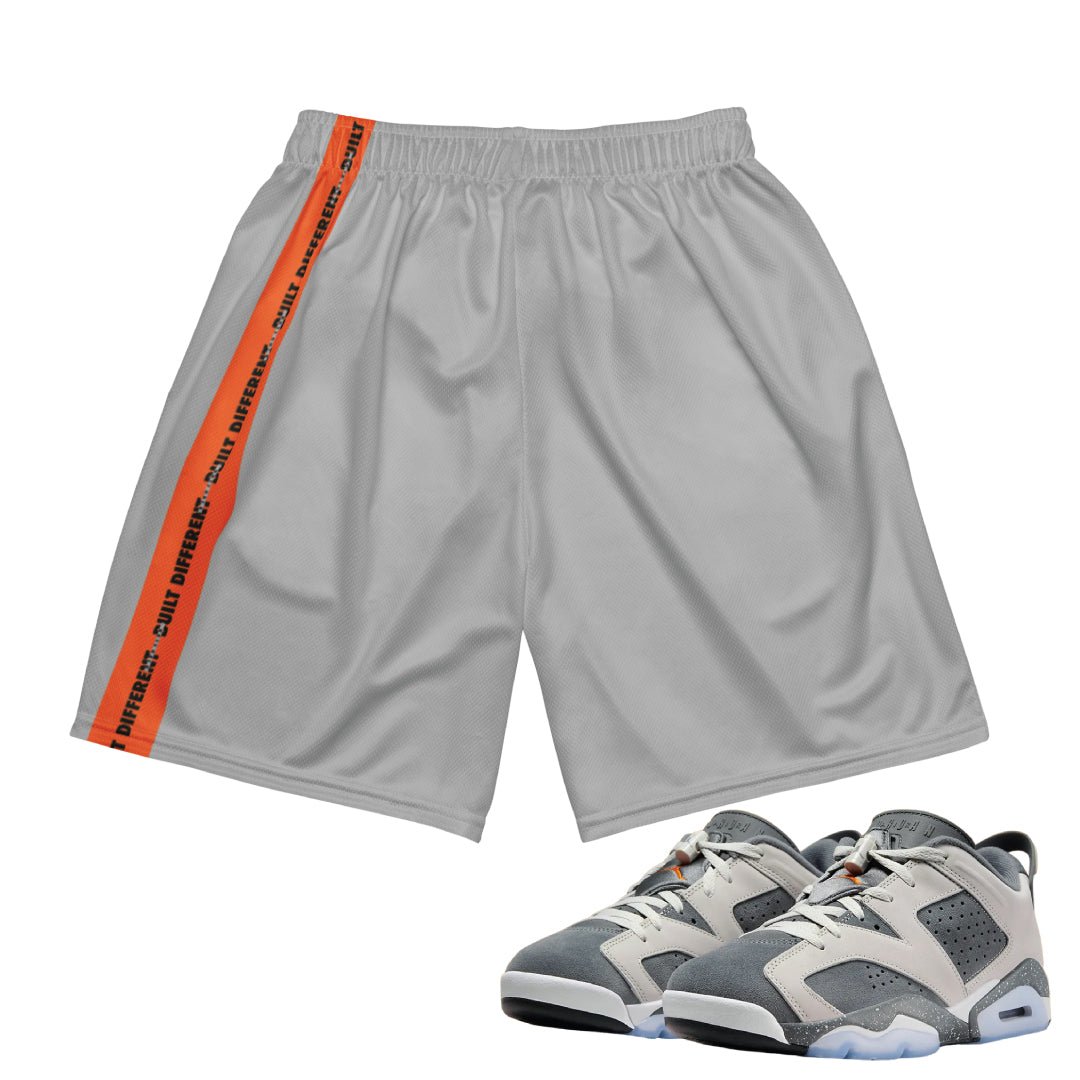 RETRO 6 LOW PSG "CEMENT GREY" No 6 MESH SHORTS - Sneaker Tees to match Air Jordan Sneakers