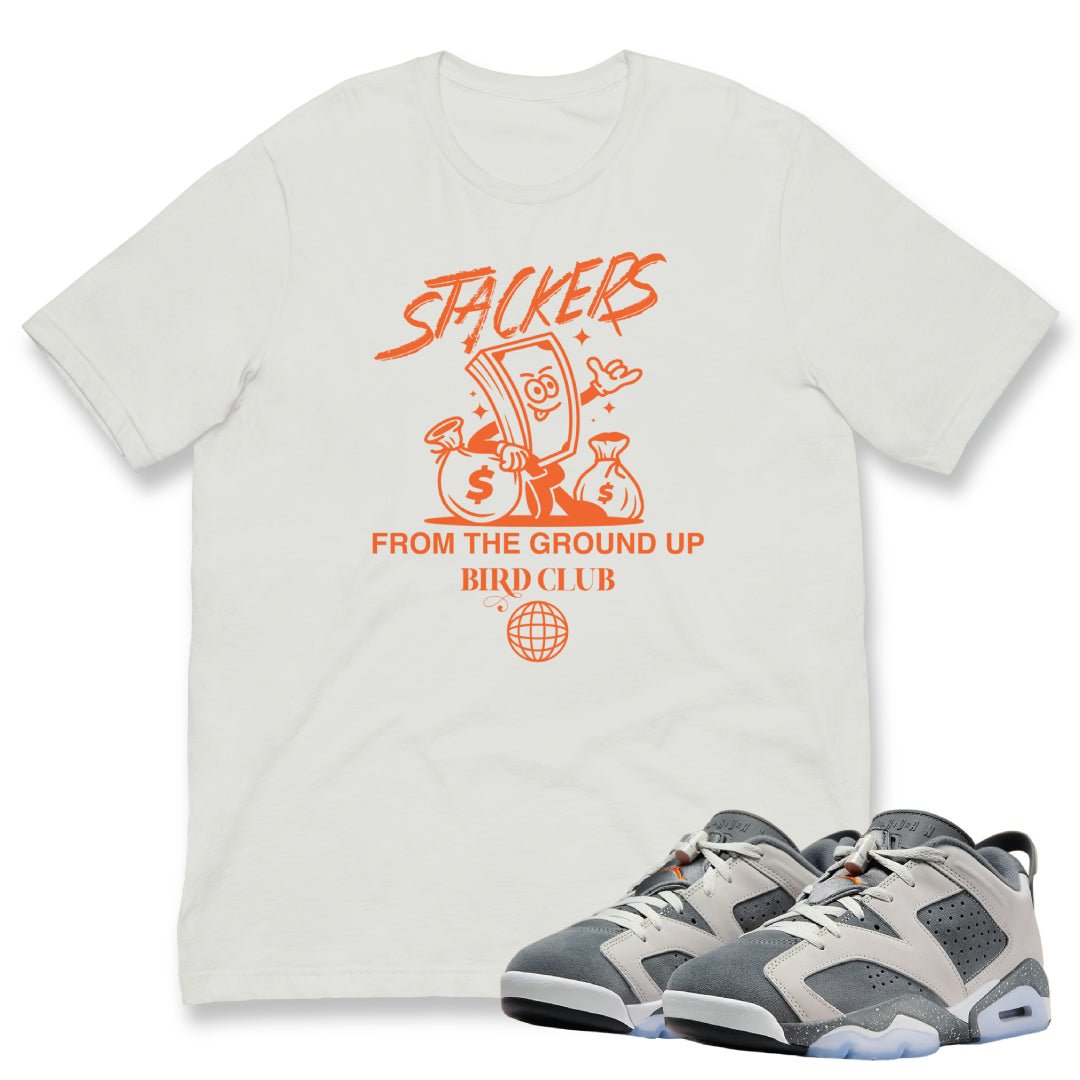 Retro 6 PSG Cement Grey Stackers shirt - Sneaker Tees to match Air Jordan Sneakers