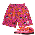Power Puff Flower Blossom Mesh Shorts - Sneaker Tees to match Air Jordan Sneakers