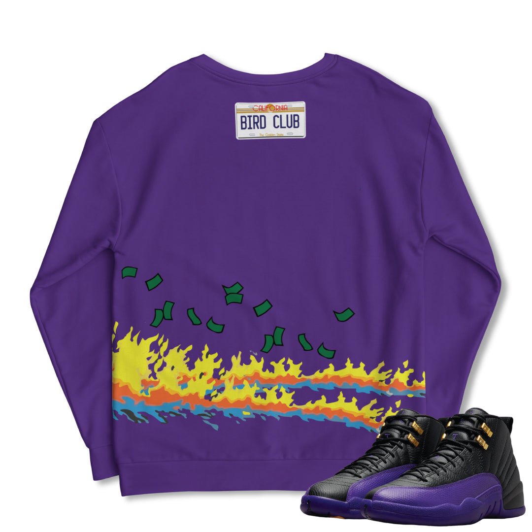 RETRO 12 FIELD PURPLE "Back to the Money" Sweatshirt - Sneaker Tees to match Air Jordan Sneakers