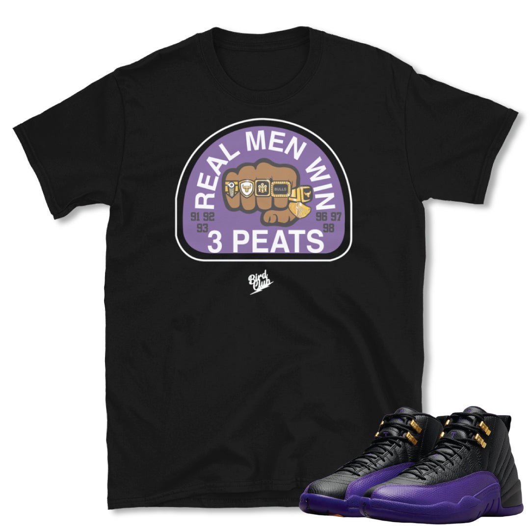 RETRO 12 FIELD PURPLE "Real Men" SHIRT - Sneaker Tees to match Air Jordan Sneakers