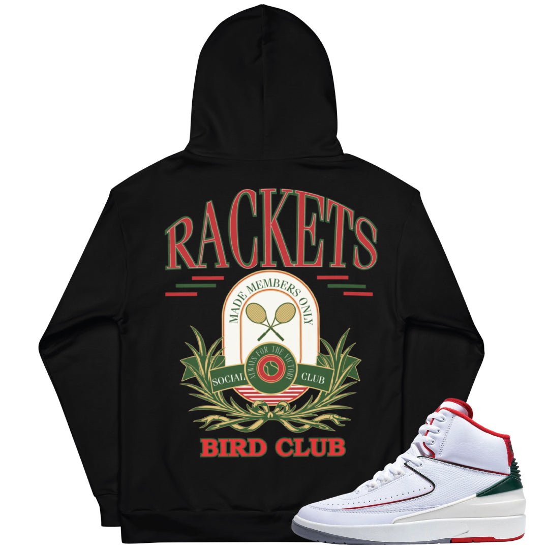 Retro 2 "Origins" Italy Rackets Hoodie - Sneaker Tees to match Air Jordan Sneakers