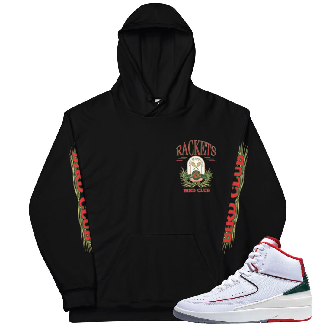 Retro 2 "Origins" Italy Rackets Hoodie - Sneaker Tees to match Air Jordan Sneakers