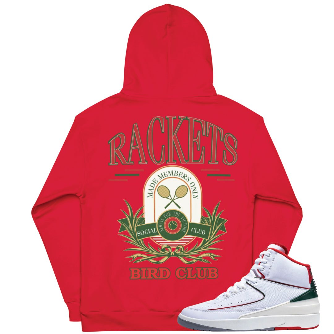 Retro 2 "Origins" Italy Rackets Hoodie - Sneaker Tees to match Air Jordan Sneakers
