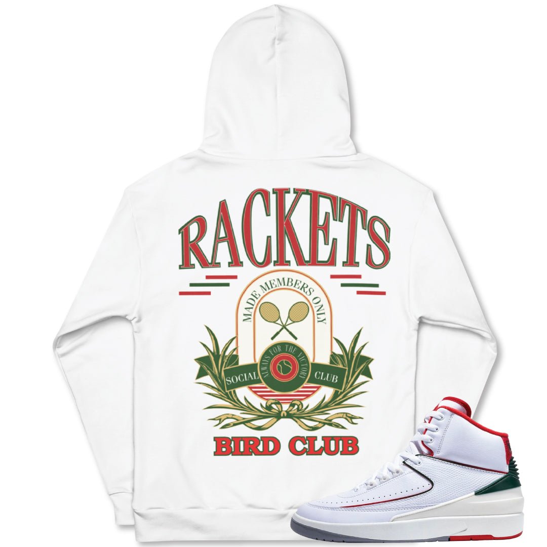 Retro 2 "Origins" Italy Rackets Hoodie - Sneaker Tees to match Air Jordan Sneakers