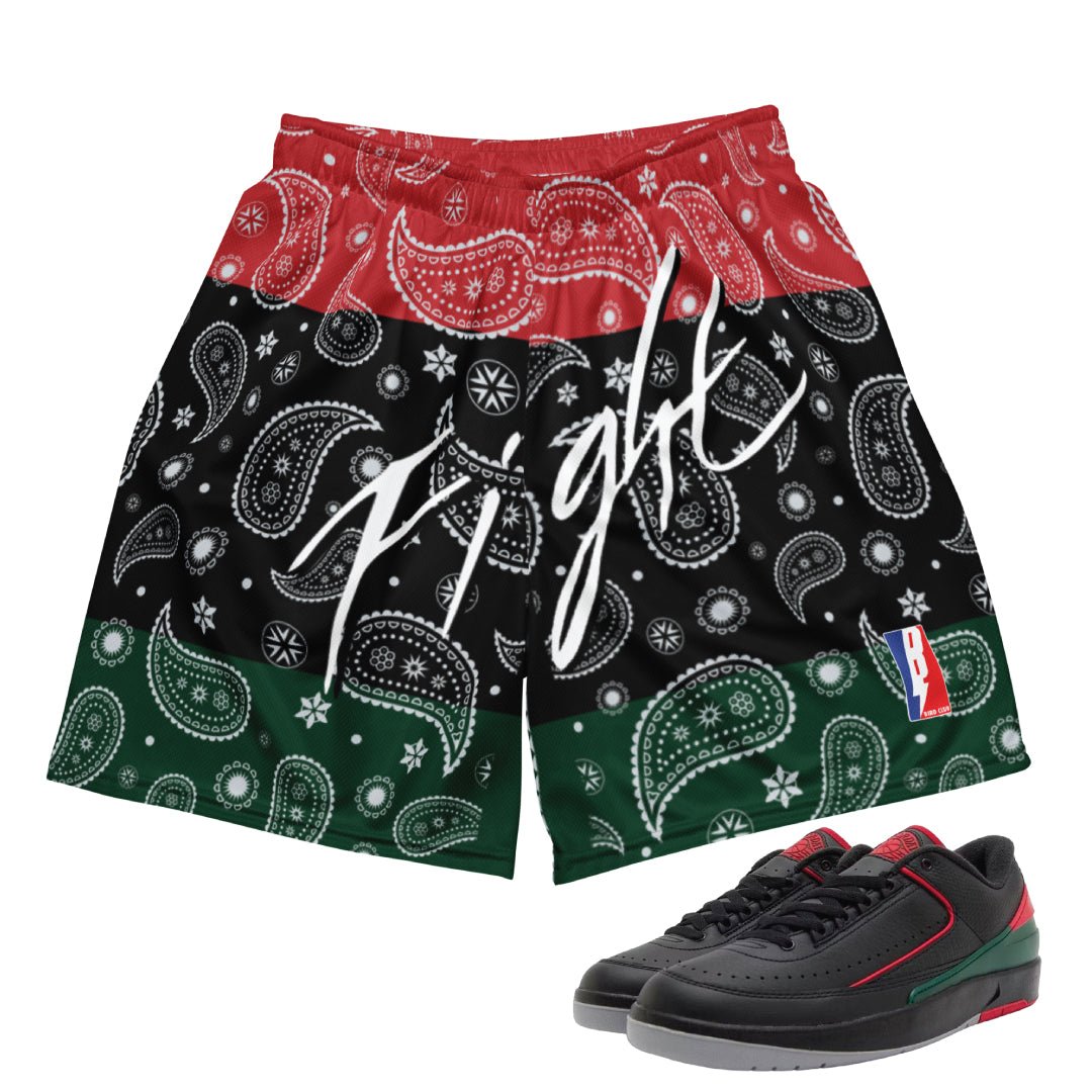 Retro 2 Low Gucci Paisley Mesh Shorts - Sneaker Tees to match Air Jordan Sneakers