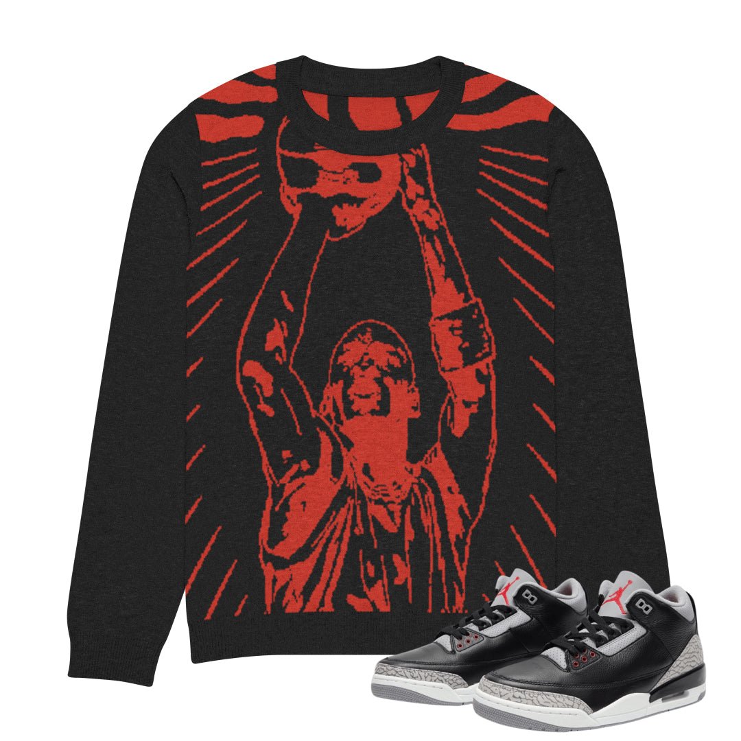 Retro 3 Black Cement Quality Knitted Sweater