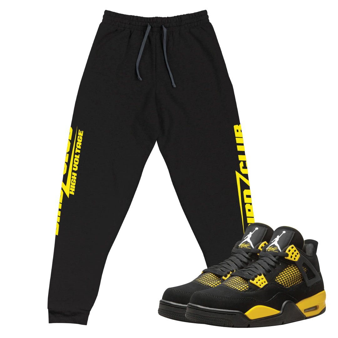 Retro 4 Thunder High Voltage Sweatpants - Sneaker Tees to match Air Jordan Sneakers