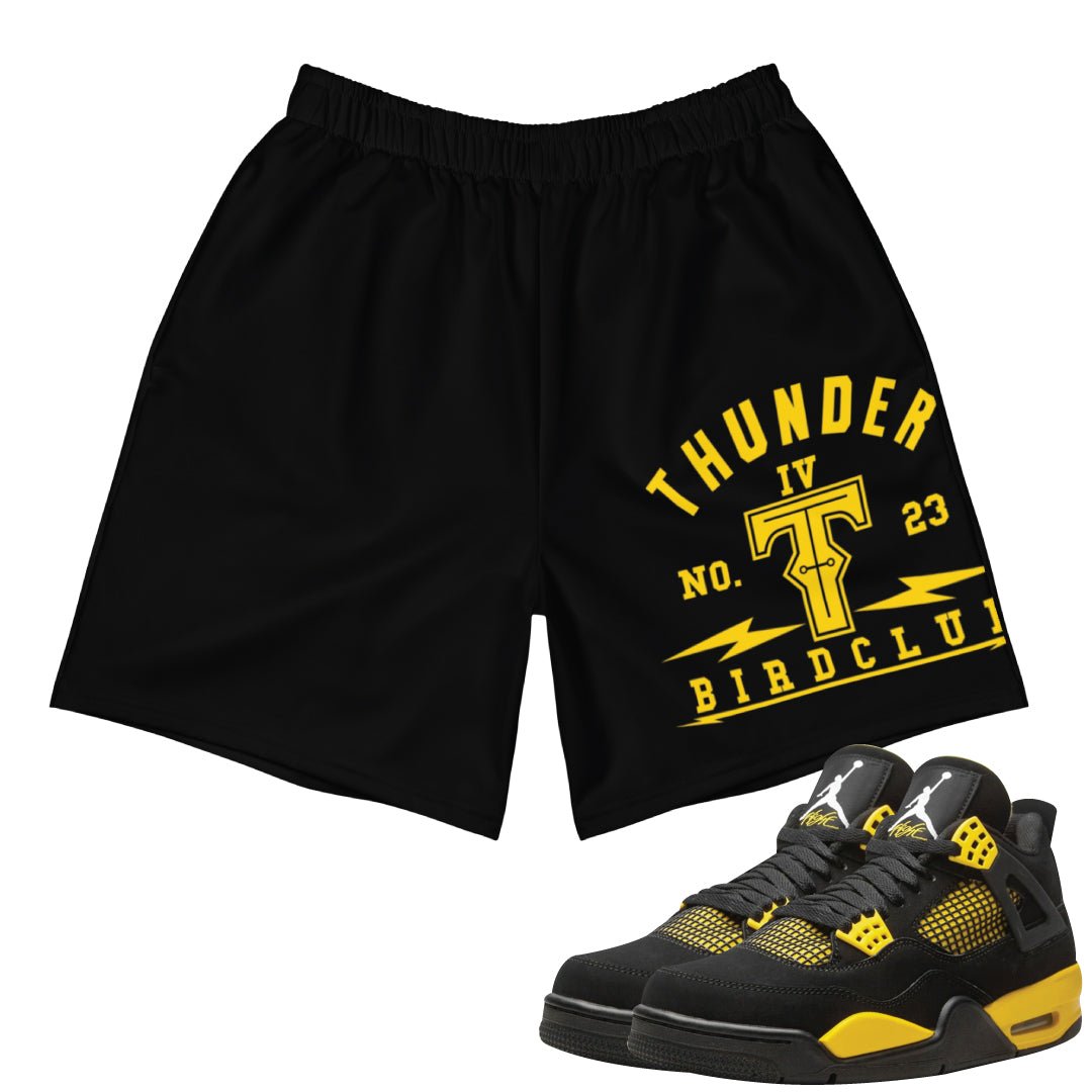 Retro 4 Thunder Lightning Bolt Shorts - Sneaker Tees to match Air Jordan Sneakers