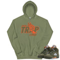 Retro 5 Olive/Solar Orange "Trap" Hoodie - Sneaker Tees to match Air Jordan Sneakers