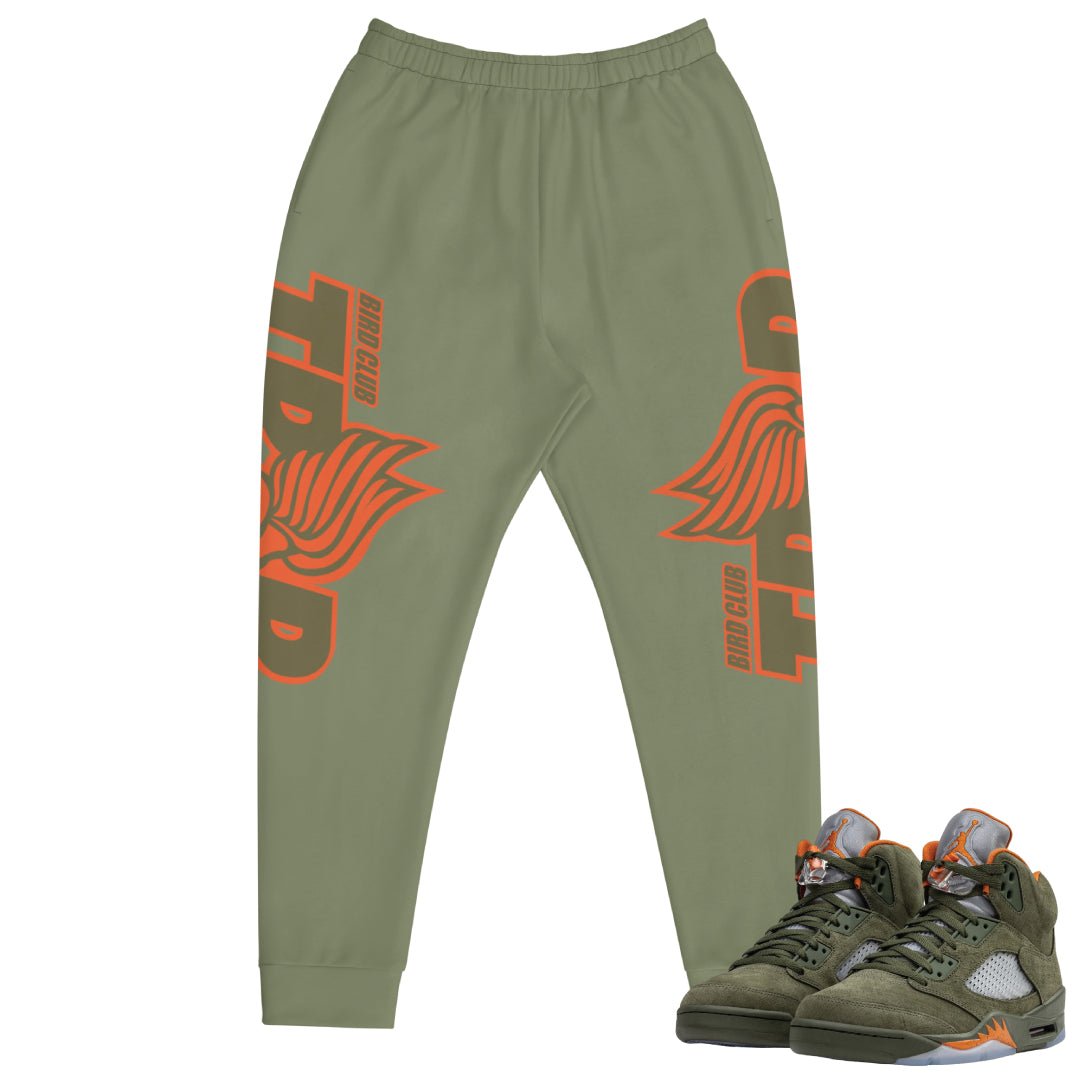Retro 5 Olive/Solar Orange "Trap" Hoodie - Sneaker Tees to match Air Jordan Sneakers