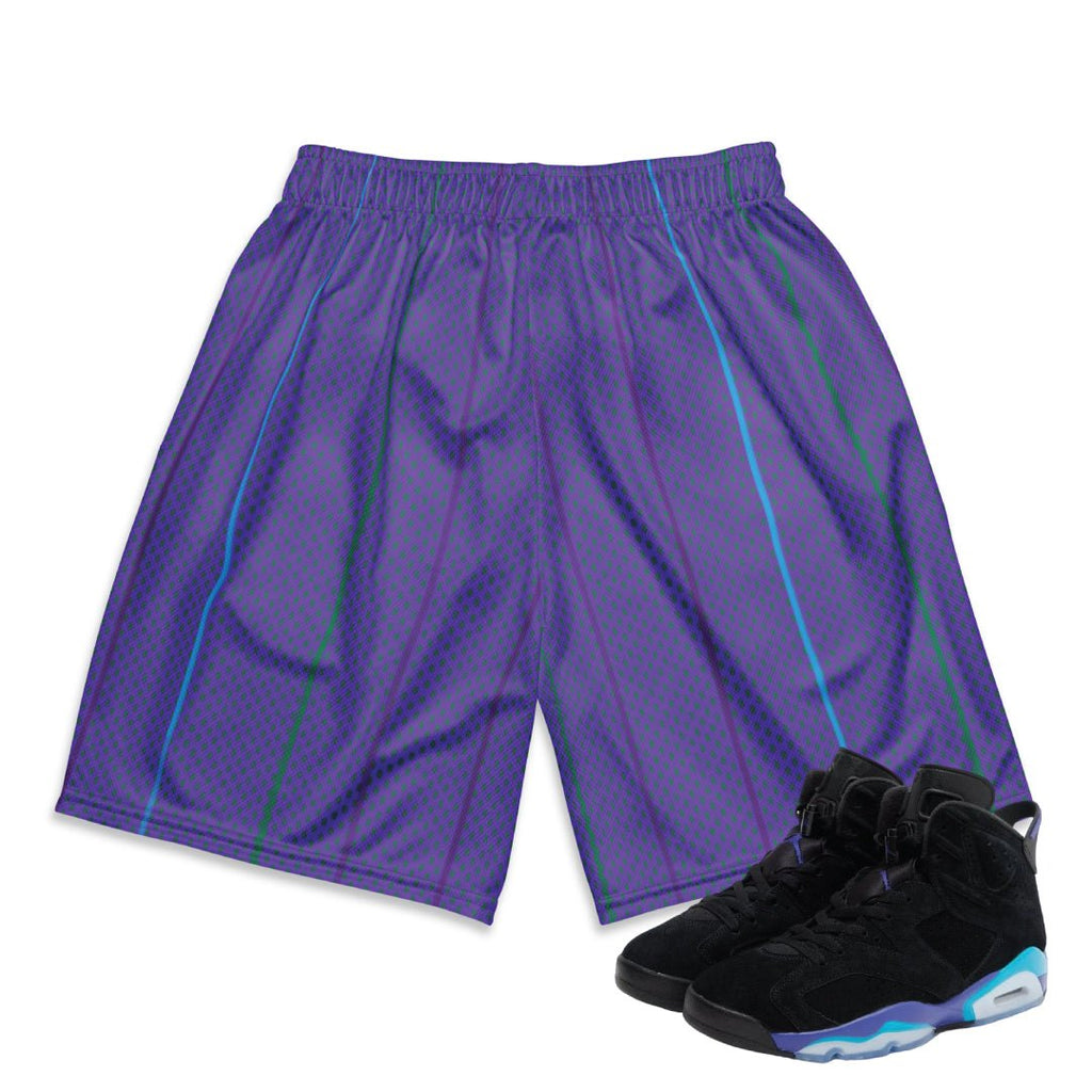 RETRO 6 AQUA HORNETS MESH SHORTS - Sneaker Tees to match Air Jordan Sneakers