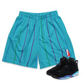 RETRO 6 AQUA HORNETS MESH SHORTS - Sneaker Tees to match Air Jordan Sneakers