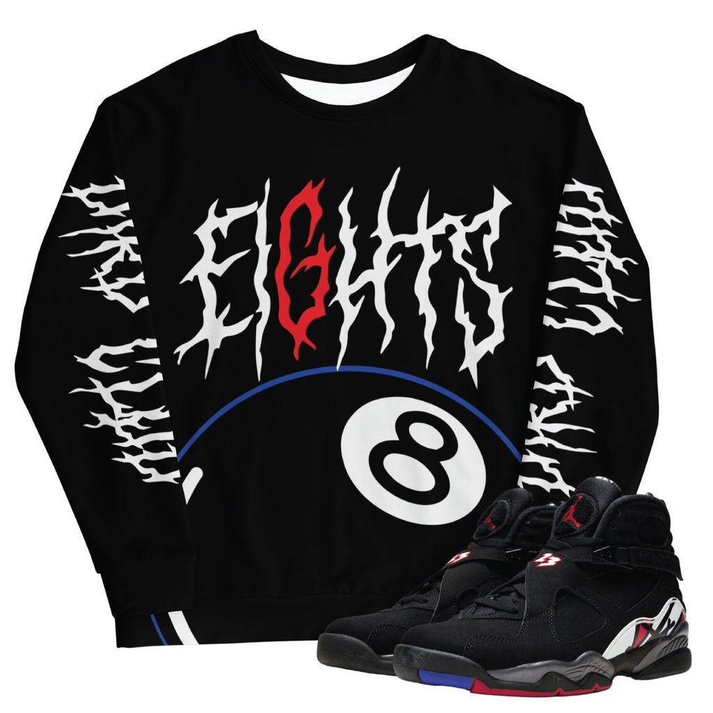 Retro 8 Playoff 8-BALL Eights Sweatshirt - Sneaker Tees to match Air Jordan Sneakers