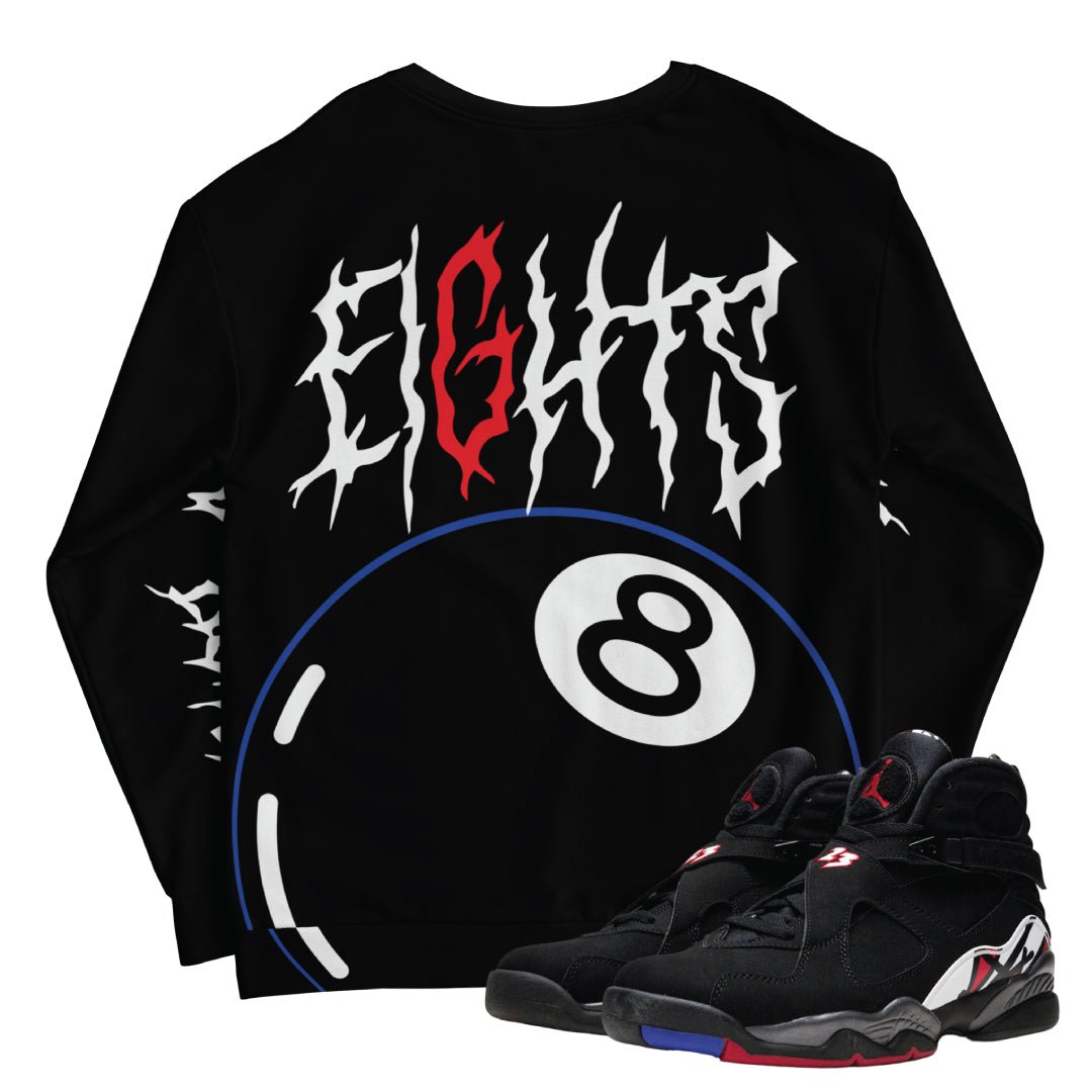 Retro 8 Playoff 8-BALL Eights Sweatshirt - Sneaker Tees to match Air Jordan Sneakers