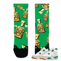 Retro 4 SB Pine Green Socks - Sneaker Tees to match Air Jordan Sneakers