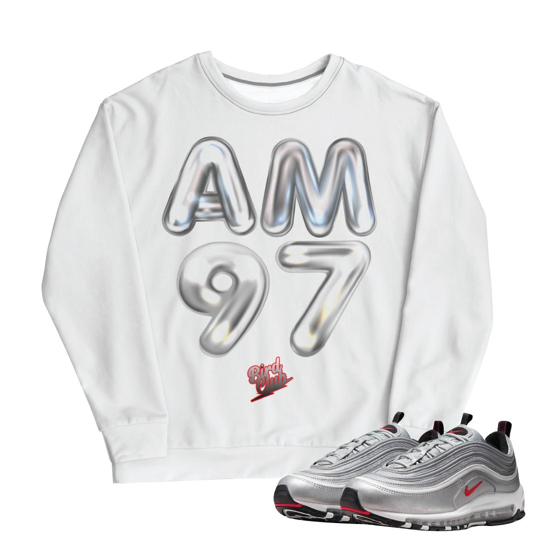 Air Max 97 Silver Bullet Sweatshirt - Sneaker Tees to match Air Jordan Sneakers