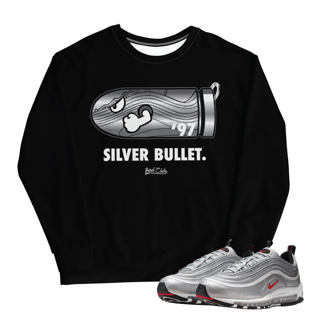 Air Max 97 Silver Bullet Sweatshirt - Sneaker Tees to match Air Jordan Sneakers