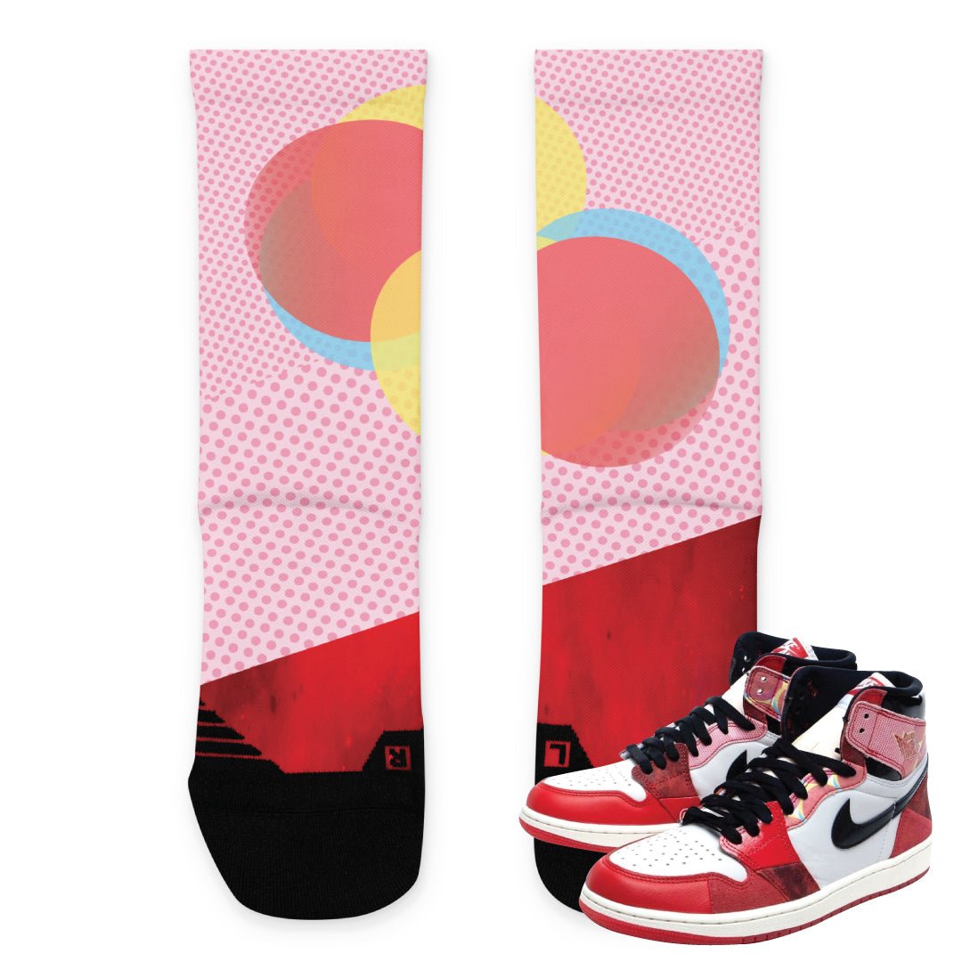 Retro 1 Spider Verse Socks - Sneaker Tees to match Air Jordan Sneakers