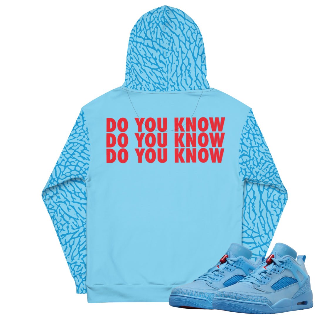 Spizike Low Football Blue Oilers Hoodie - Sneaker Tees to match Air Jordan Sneakers