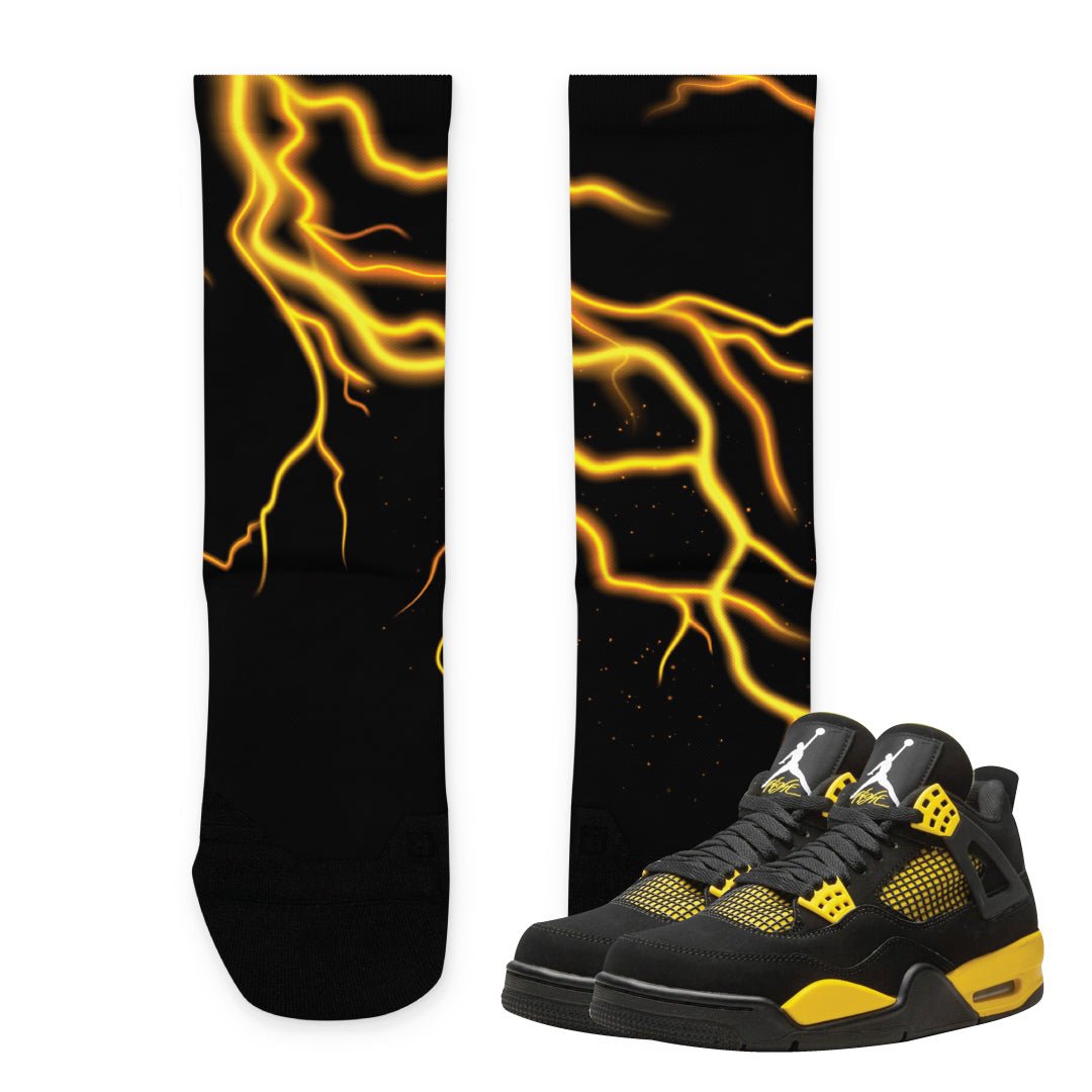 Retro 4 Thunder Socks - Sneaker Tees to match Air Jordan Sneakers