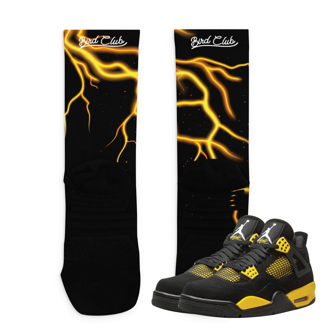Retro 4 Thunder Socks - Sneaker Tees to match Air Jordan Sneakers