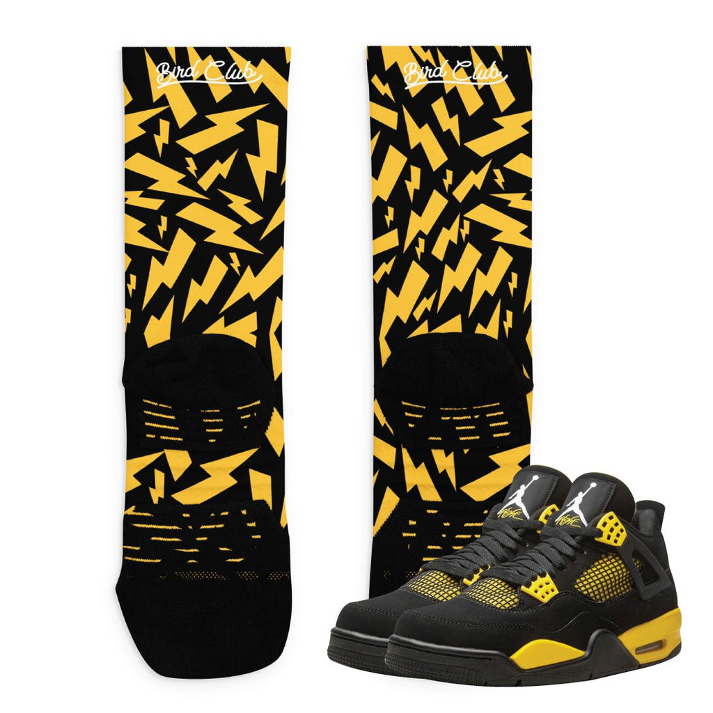Retro 4 Thunder Socks - Sneaker Tees to match Air Jordan Sneakers