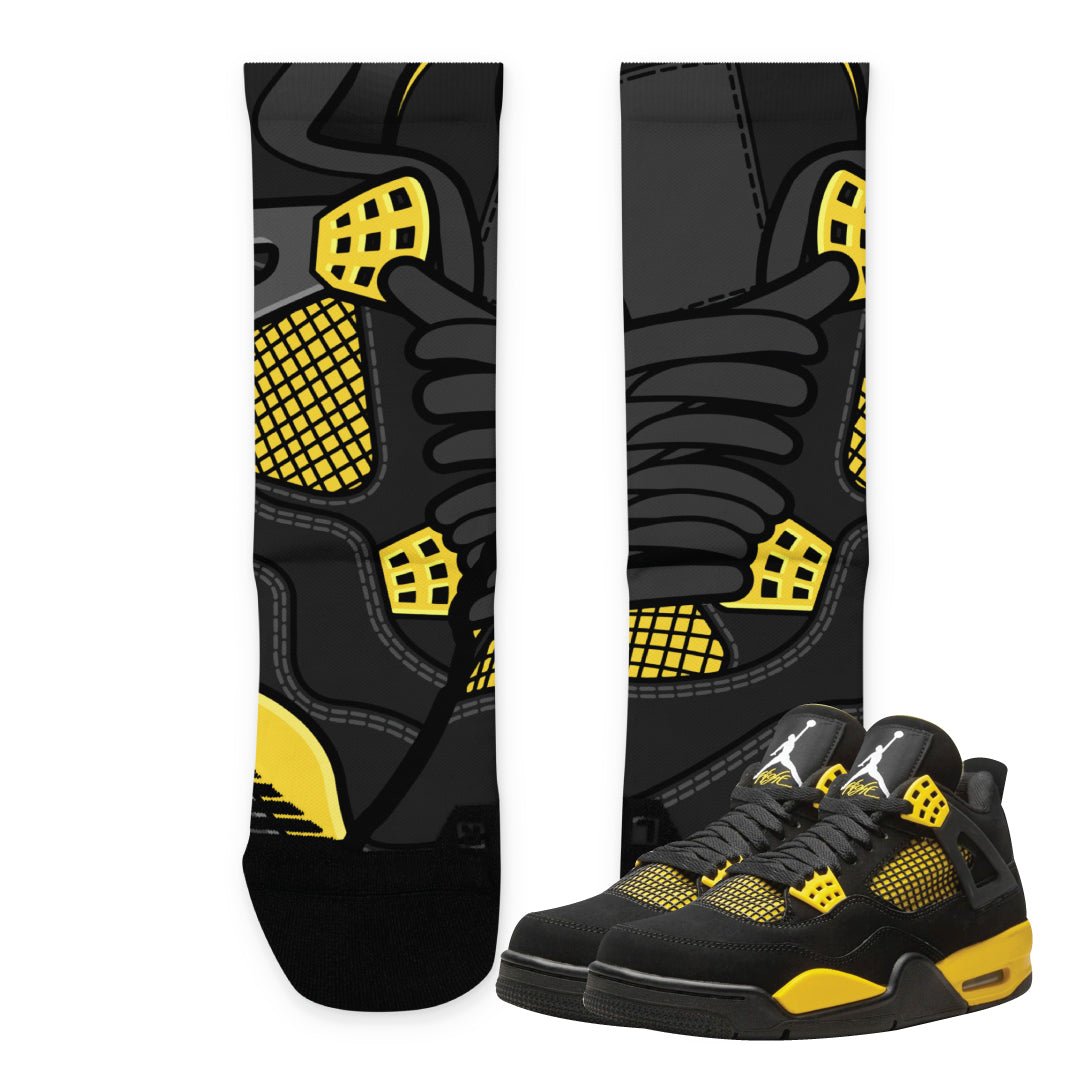 Retro 4 Thunder Socks - Sneaker Tees to match Air Jordan Sneakers