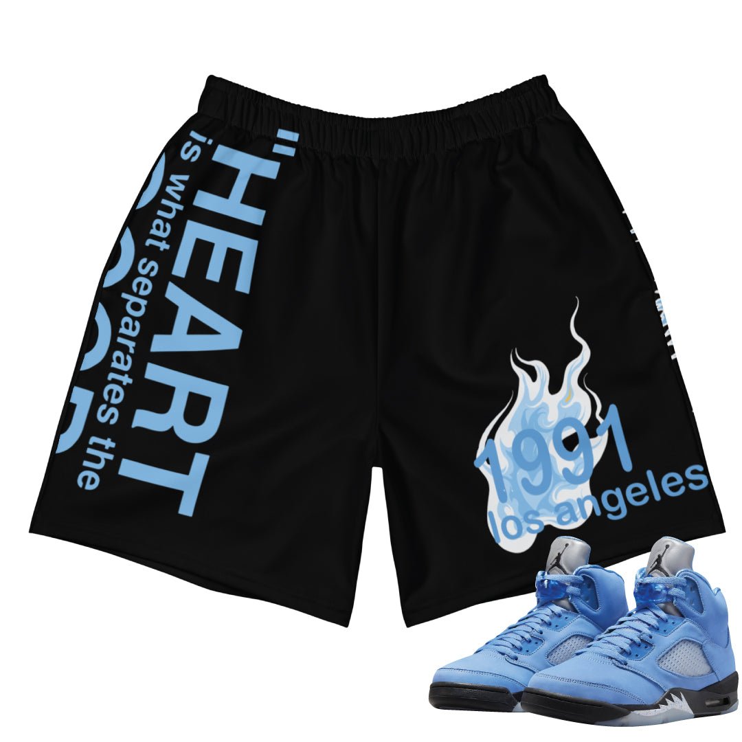 Retro 5 UNC "First Love" Shorts - Sneaker Tees to match Air Jordan Sneakers