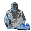 Retro 5 UNC "THE SHOT" Hoodie - Sneaker Tees to match Air Jordan Sneakers