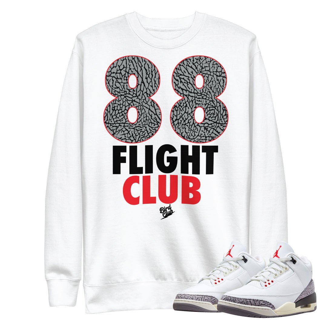 Retro 3 "White Cement" reimagined Sweatshirt - Sneaker Tees to match Air Jordan Sneakers