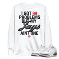 Retro 3 "White Cement" reimagined Sweatshirt - Sneaker Tees to match Air Jordan Sneakers
