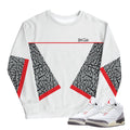 Retro 3 "White Cement" reimagined Sweatshirt - Sneaker Tees to match Air Jordan Sneakers