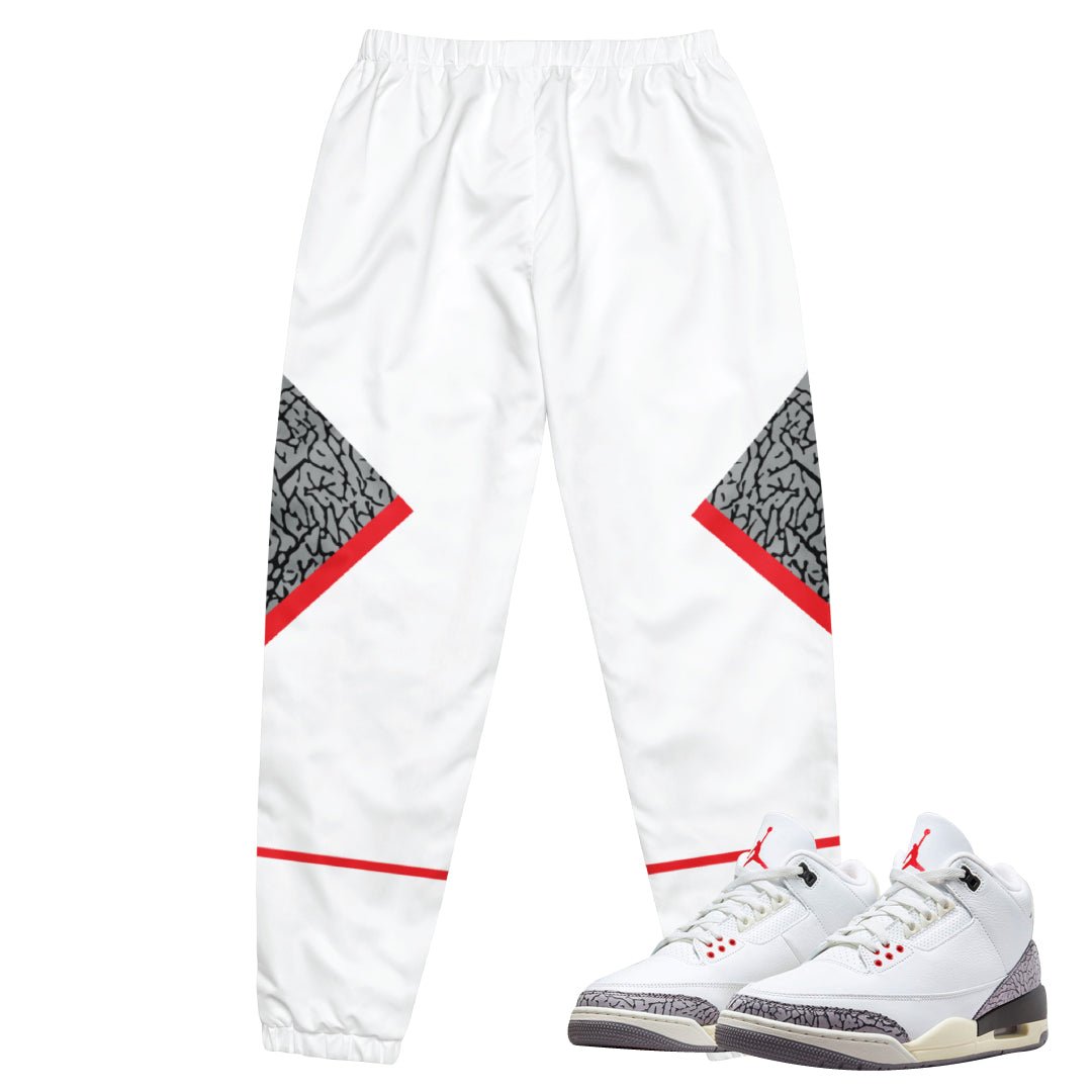 Retro 3 White Cement Track Suit Pants - Sneaker Tees to match Air Jordan Sneakers