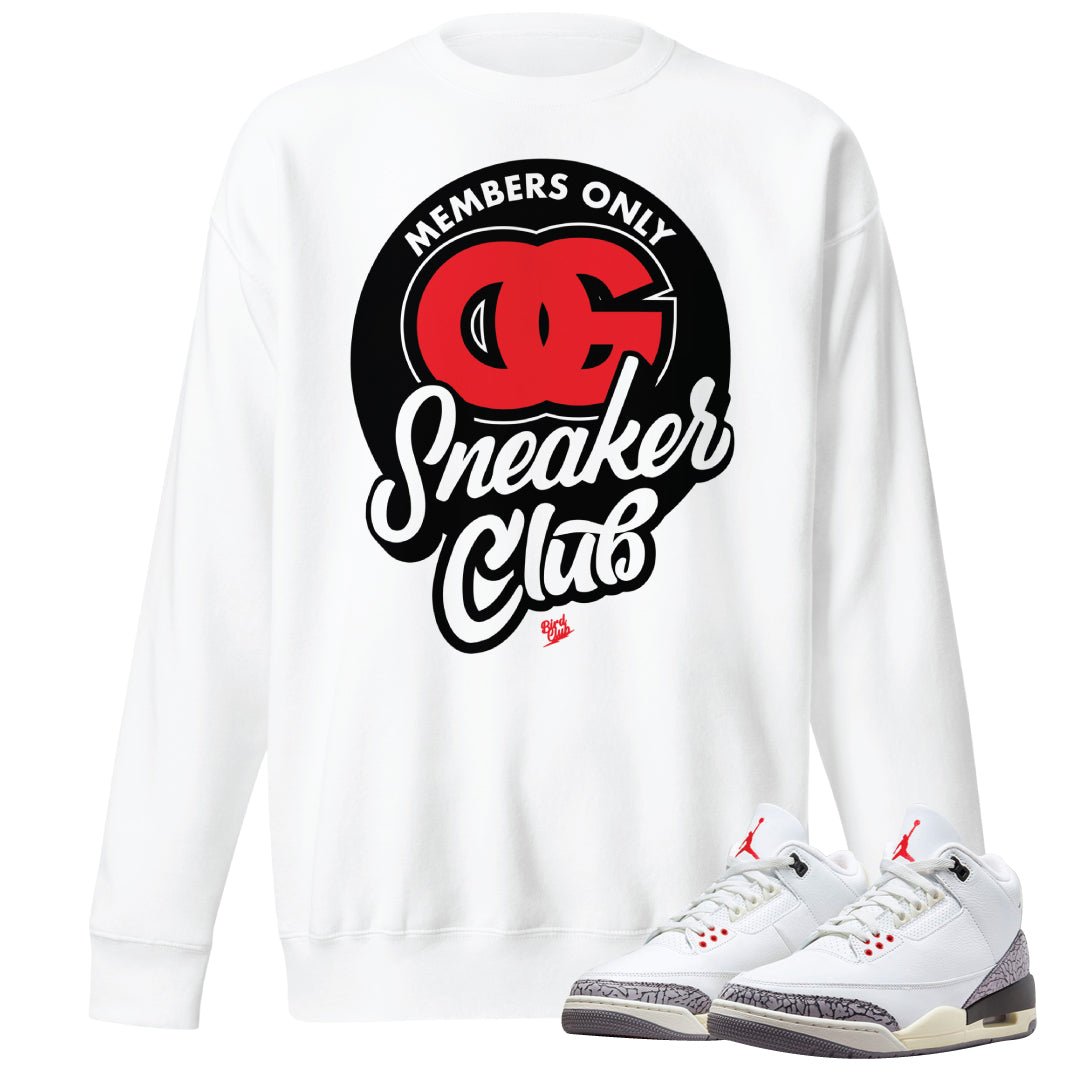 Retro 3 "White Cement" reimagined Sweatshirt - Sneaker Tees to match Air Jordan Sneakers