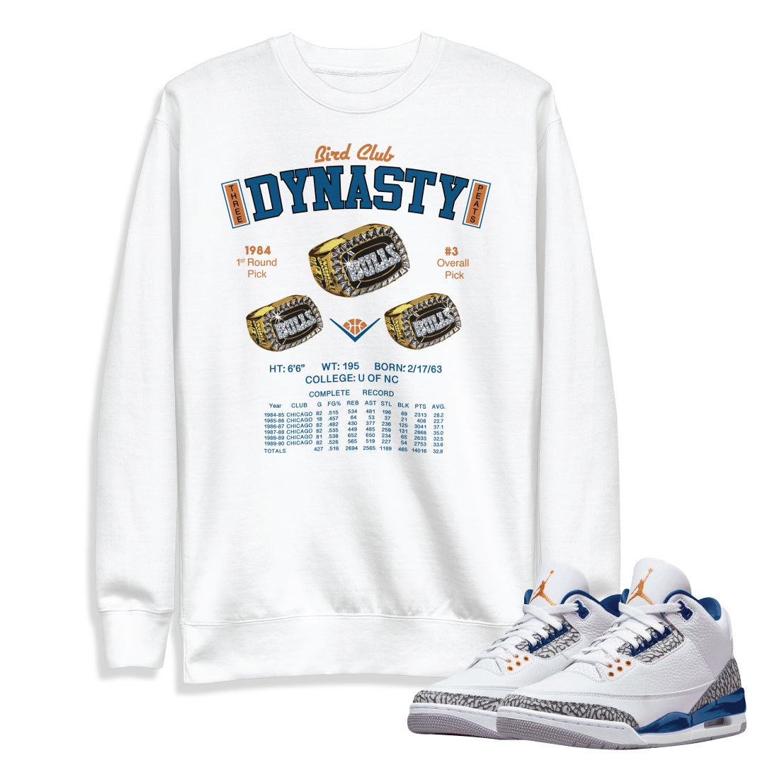 Retro 3 Wizards PE Dynasty Sweatshirt - Sneaker Tees to match Air Jordan Sneakers