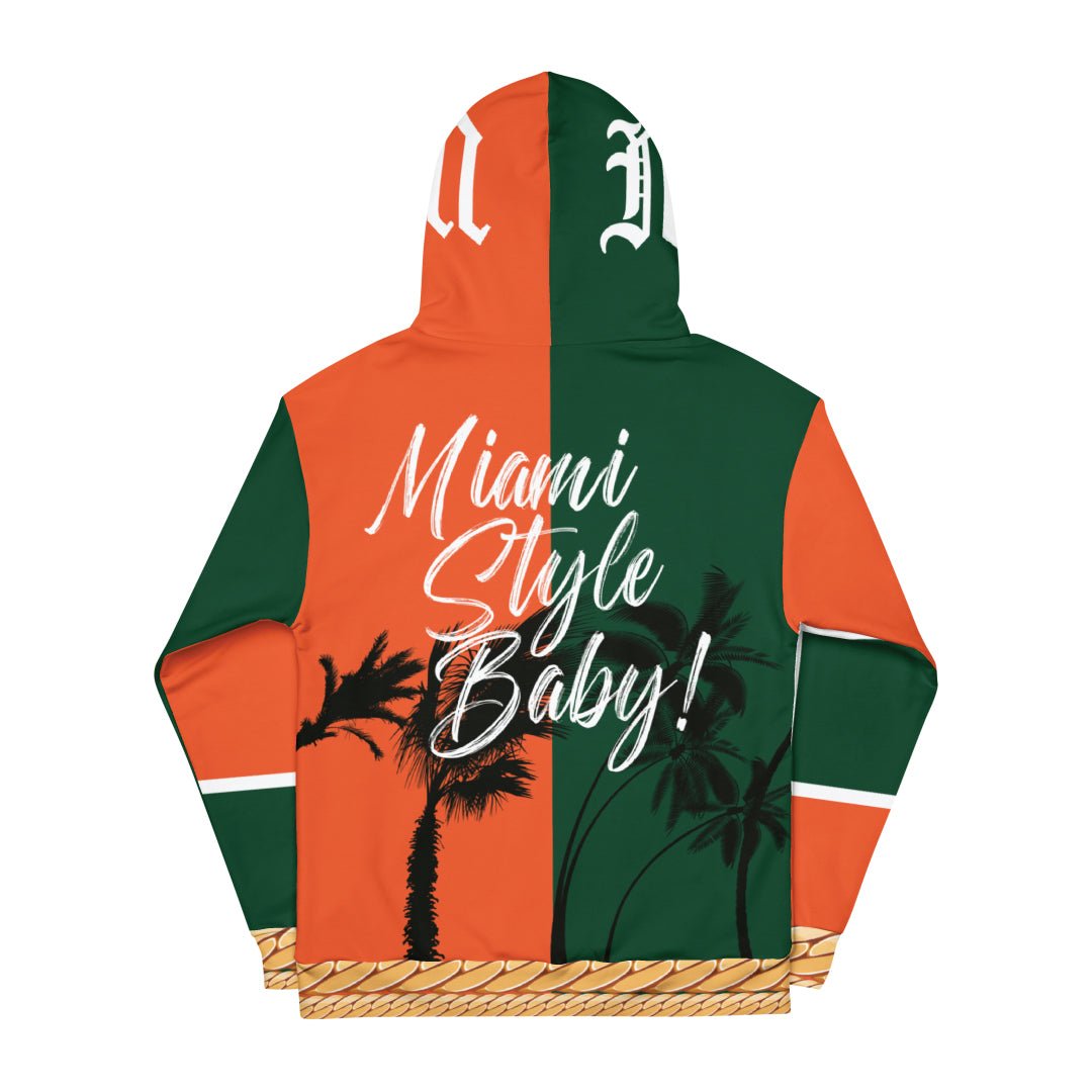 Miami Style Canes Cuban Link Hoodie - Sneaker Tees to match Air Jordan Sneakers