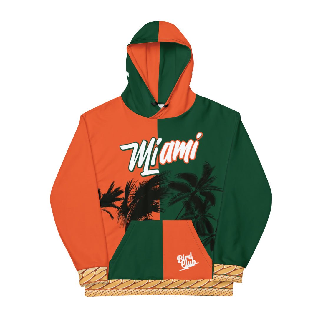 Miami Style Canes Cuban Link Hoodie - Sneaker Tees to match Air Jordan Sneakers
