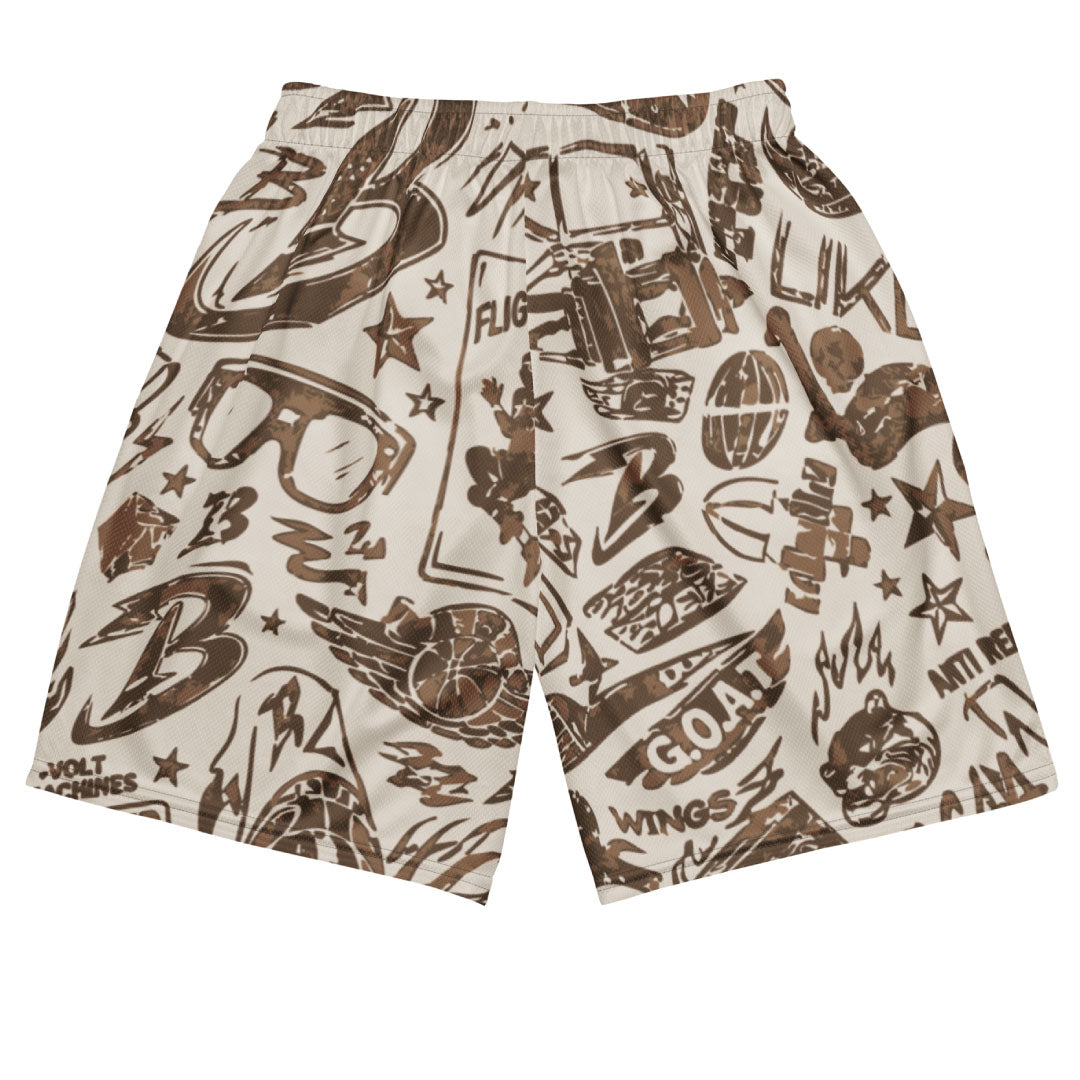 RETRO 3 PHANTOM & PALOMINO LASER MESH SHORTS