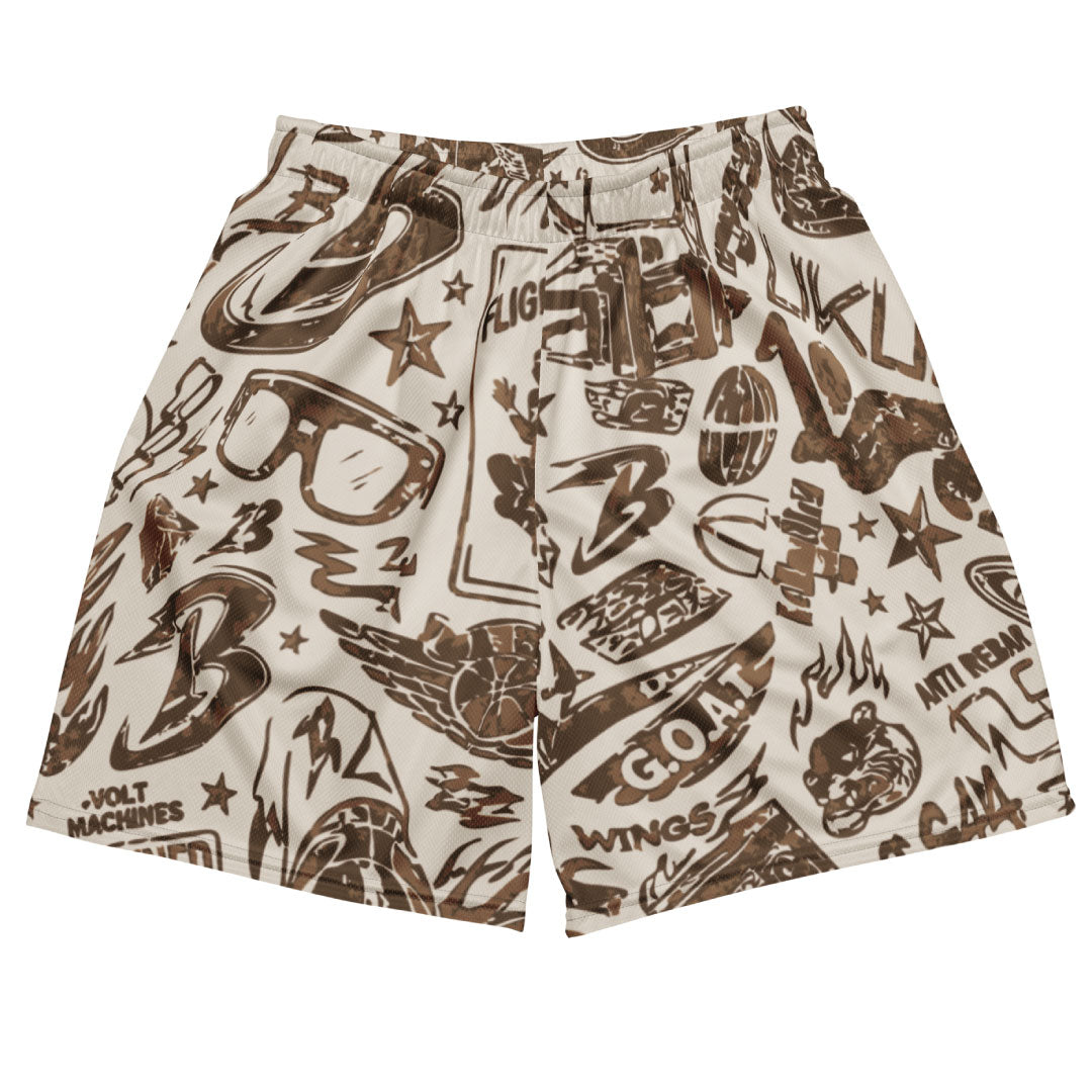 RETRO 3 PHANTOM & PALOMINO LASER MESH SHORTS