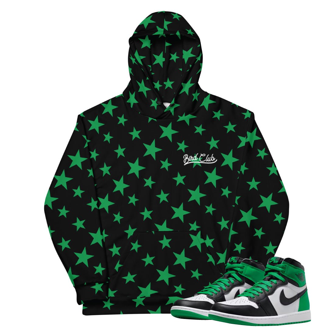 Retro 1 Lucky Green Star Hoodie - Sneaker Tees to match Air Jordan Sneakers