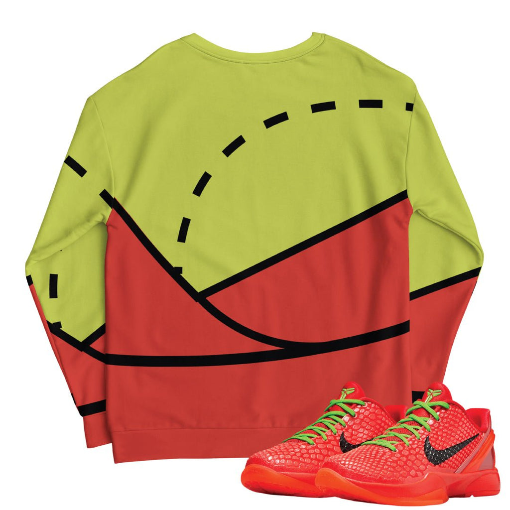 Kobe 6 Protro Reverse Grinch "Court" Sweatshirt - Sneaker Tees to match Air Jordan Sneakers