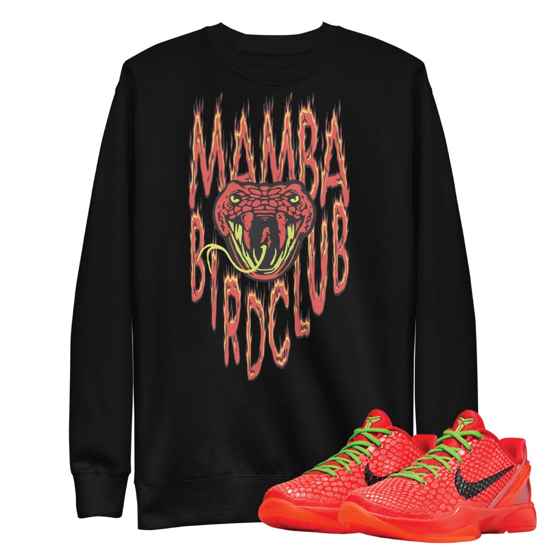 Reverse Grinch Kobe 6 Protro Mamba Flames Sweatshirt - Sneaker Tees to match Air Jordan Sneakers