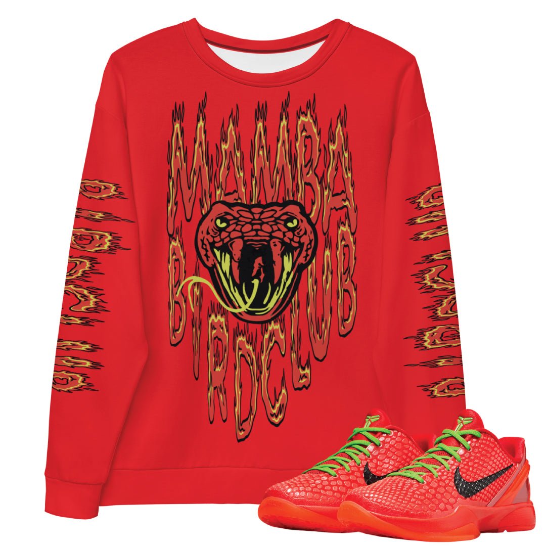 Reverse Grinch Kobe 6 Protro Mamba Flames Sweatshirt - Sneaker Tees to match Air Jordan Sneakers