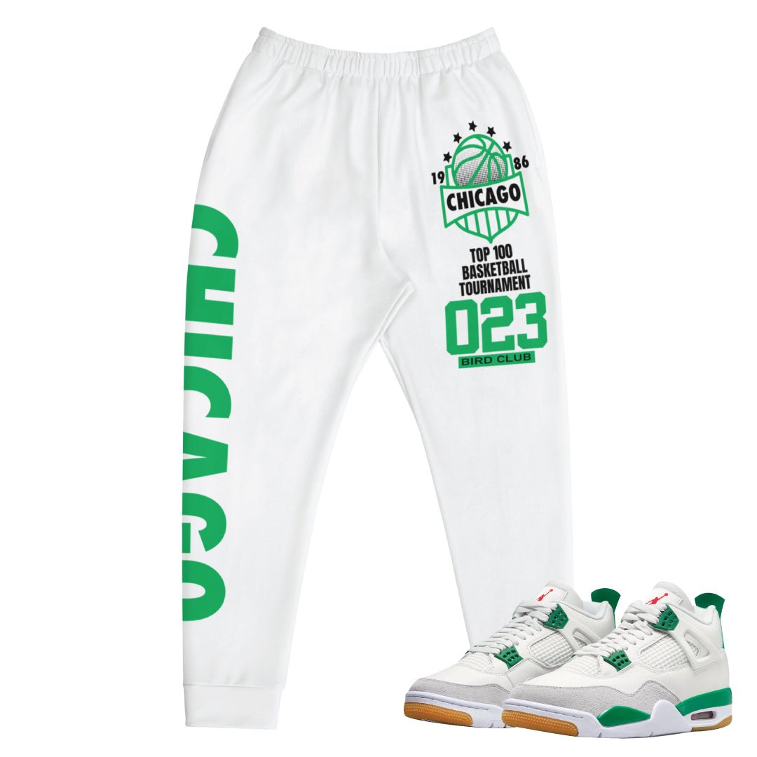 Retro 4 SB Pine Green Chicago Tournament Joggers - Sneaker Tees to match Air Jordan Sneakers