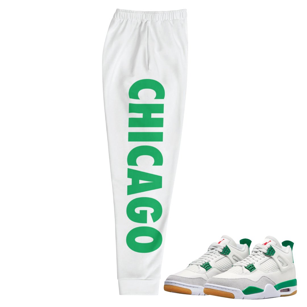 Retro 4 SB Pine Green Chicago Tournament Joggers - Sneaker Tees to match Air Jordan Sneakers