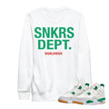 Retro 4 SB Pine Green SNKRS Dept. Sweatshirt - Sneaker Tees to match Air Jordan Sneakers